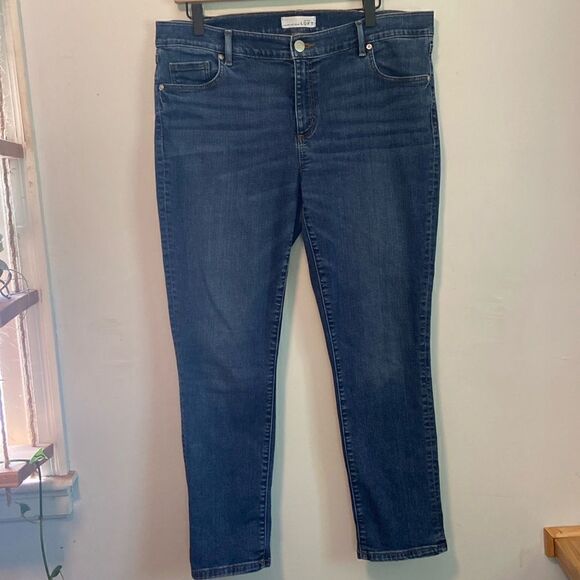 LOFT Medium Wash High Rise Skinny Jeans Size 32 / 14 - Picture 1 of 9